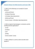 Computer Software Test MCQs Questions and Answers 2024&period;