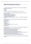 Peds ATI Questions Exam 2, Questions and Answers Rated A+