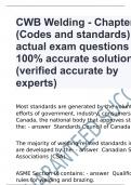 CWB Welding - Chapter 6 (Codes and standards) actual exam questions with 100% accurate solutions (verified accurate by experts)