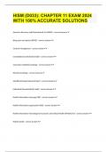 HISM &lpar;D033&rpar;&colon; CHAPTER 11 EXAM 2024 WITH 100&percnt; ACCURATE SOLUTIONS