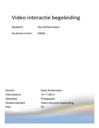 Video Interactie Begeleiding VIB eindverslag 