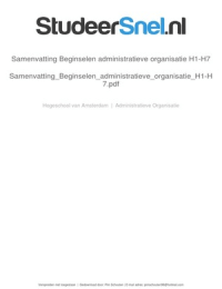 samenvatting Administratieve Organisatie H1 t/m H7