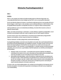 Volledige samenvatting klinische psychodiagnostiek 2 - Lesnota's &plus; handboek