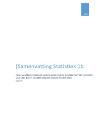 Samenvatting Statistiek 1b