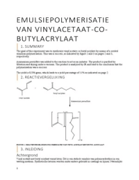 Meetrapport Emulsiepolymerisatie van vinylacetaat
