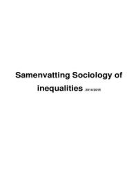 Samenvatting Sociology of inequalities '14/'15