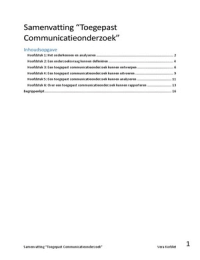 Samenvatting 'Toegepast Communicatieonderzoek'