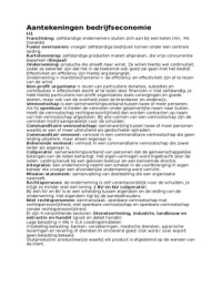 samenvatting bedrijfseconomie H1-7 &plus; 17