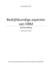 Samenvatting Bedrijfskundige aspecten van HRM