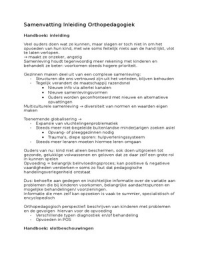 Samenvatting boek Orthopedagogiek en Handboek voor orthopedagogische hulpverlening&lpar;2005&rpar;