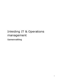 Samenvatting inleiding IT & Operations management