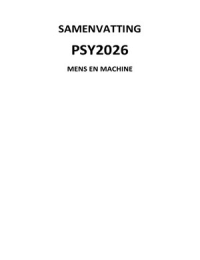 PSY2026 Mens en machine
