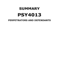 PSY4013 Perpetrators and defendants