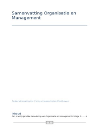 Samenvatting Management en Organisatie