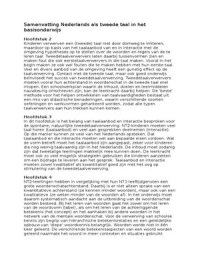 Samenvatting en begrippen Nederlands als tweede taal in het basisonderwijs