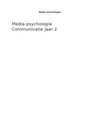 Samenvatting mediapsychologie, communicatie 2 