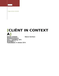 Cliënt en context A individueel verslag SPH jaar 2