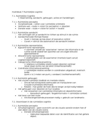 Kessels, Klinische Neuropsychologie Hoofdstuk 2, 7, 8, 9