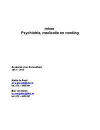 Minor Psychiatrie, Medicatie en Voeding 2014-2015