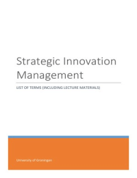 Strategic Innovation Management - All terms (including lecture materials)