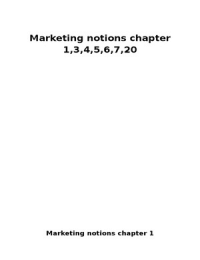 Marketing notions chapter 1-3-4-5-6-7-20
