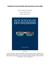 Inleiding in de Sociologie: Belangrijke Personen