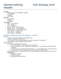 Samenvatting Cell Biology and Health