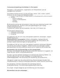 Samenvatting consumentengedrag H3&comma; H4&comma; H5