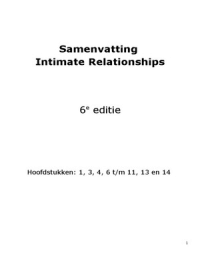 Intimate Relationships, 6e editie
