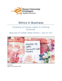 Ethics in Business  Group Assignement: Report