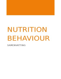 Samenvatting Nutrition Behaviour