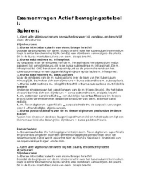 Uitgewerkte examenvragen Actief bewegingsstelsel I