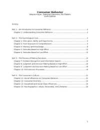Summary Consumer Behavior - Hoyer, MacInnis, Pieters - Sixth edition