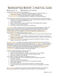 Samenvatting 'Export a practical guide'