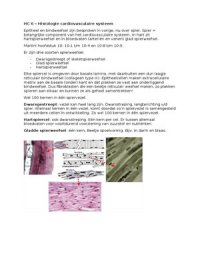 Samenvatting histologie cardiovasculaire systeem