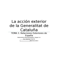 La acción exterior de la Generalitat de Cataluña