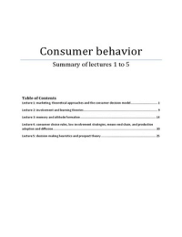 Summary lectures 1-5 Buying Behavior and innovation