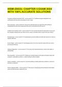 HISM &lpar;D033&rpar;&colon; CHAPTER 5 EXAM 2024 WITH 100&percnt; ACCURATE SOLUTIONS