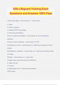 Ellis Lifeguard Training Bundled Exams Questions and Answers 100&percnt; Verified and Updated &vert; Graded A&plus;