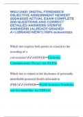 WGU D431 DIGITAL FORENSICS OBJECTIVE ASSESSMENT NEWEST 2024-2025 ACTUAL EXAM COMPLETE 200 QUESTIONS AND CORRECT DETAILED ANSWERS &lpar;VERIFIE ANSWERS&rpar; &vert;ALREADY GRADED A&plus;&vert;&vert;BRAND NEW&excl;&excl;&vert;100&percnt; guranteed