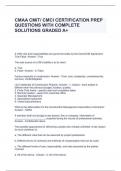 CMAA CMIT/ CMCI CERTIFICATION PREP QUESTIONS WITH COMPLETE SOLUTIONS GRADED A+