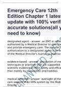 Emergency Care 12th Edition Chapter 1 latest update with 100% verified accurate solutions(all you need to know)