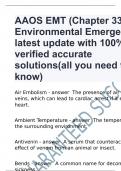 AAOS EMT (Chapter 33) Environmental Emergencies latest update with 100% verified accurate solutions(all you need to know)