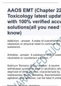 AAOS EMT (Chapter 22) Toxicology latest update with 100% verified accurate solutions(all you need to know)