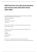 ABAT Real Exam Over 300 Actual Questions and Answers Latest 2024&sol;2025 Solved 100&percnt; Valid&excl;&excl;