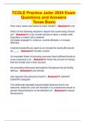 TCOLE Practice Jailer 2024 Exam Questions and Answers  Texas Basic