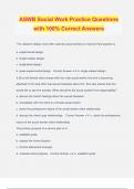 ASWB Social Work Practice Questions with 100&percnt; Correct Answers