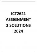 ICT2621 Assignment 2 Solutions Memo 2024 
