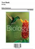 Test Bank: Biology , 11th Edition by Solomon - Chapters 1-57, 9781337392938 | Rationals Included