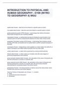 INTRODUCTION TO PHYSICAL AND HUMAN GEOGRAPHY - D199 (INTRO TO GEOGRAPHY 4) WGU